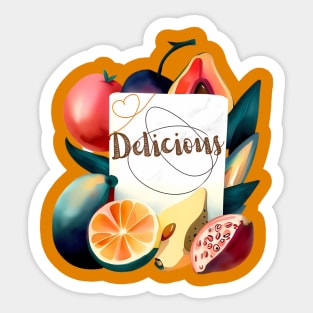 Delicious fruits picked from an organic orchard Sticker